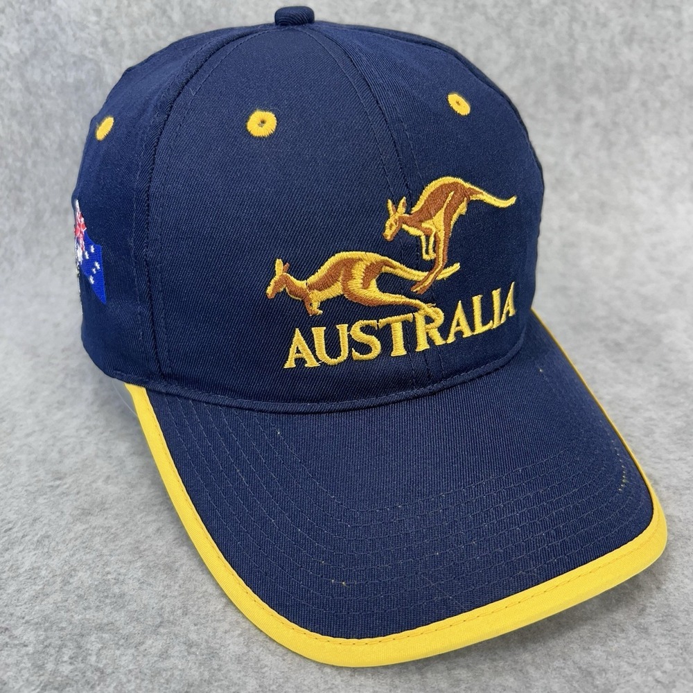 Australia‎ Kangaroo Koala Bear Hat Snapback Navy Yellow Souvenir Cap OSFM
